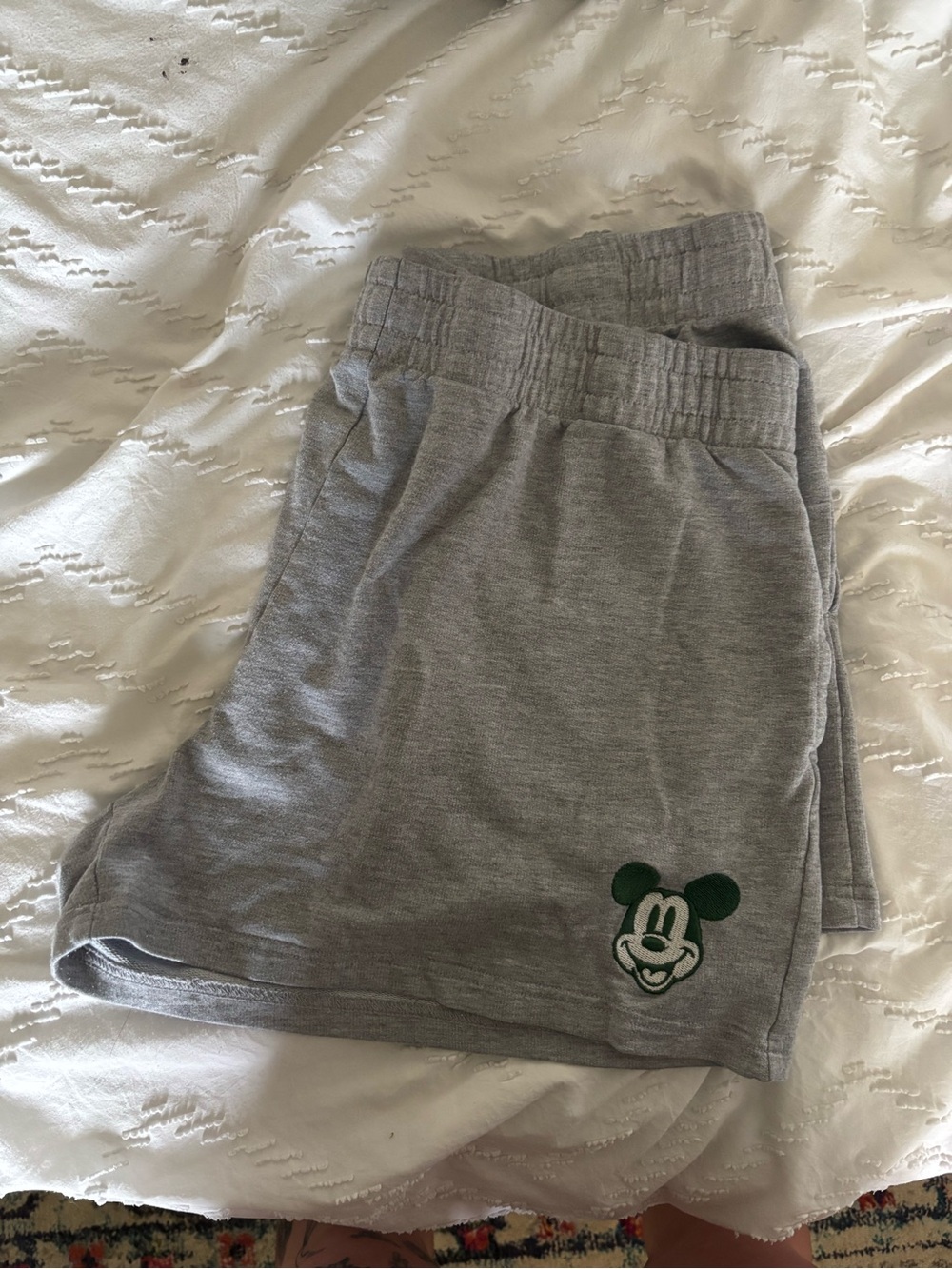 Heather Gray Knit Drawstring Mickey Mouse Lounge Shorts